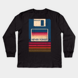 Never Forget Floppy Disk Kids Long Sleeve T-Shirt